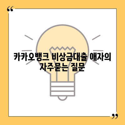 카카오뱅크 비상금대출 애자