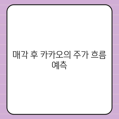 카카오계열사 매각 분석 | 주가 전망과 시사점