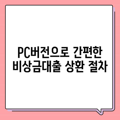 카카오뱅크 pc버전 비상금대출상환