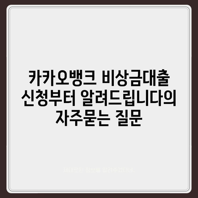 카카오뱅크 비상금대출 신청부터 알려드립니다