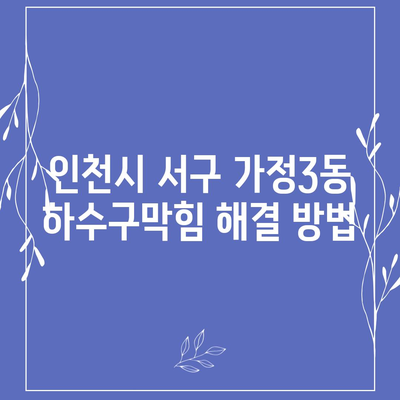 인천시 서구 가정3동 하수구막힘 | 가격 | 비용 | 기름제거 | 싱크대 | 변기 | 세면대 | 역류 | 냄새차단 | 2024 후기