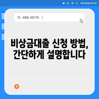 카카오뱅크 비상금대출 신청