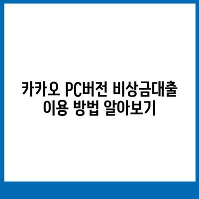 카카오 pc버전 비상금대출