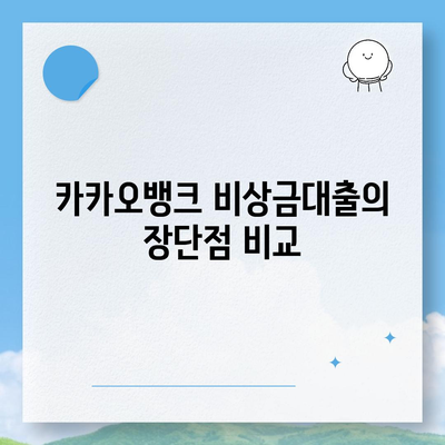 카카오뱅크 비상금대출 후기