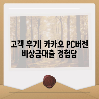 카카오 pc버전 비상금대출