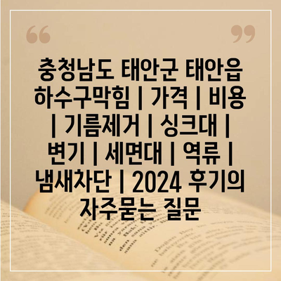 충청남도 태안군 태안읍 하수구막힘 | 가격 | 비용 | 기름제거 | 싱크대 | 변기 | 세면대 | 역류 | 냄새차단 | 2024 후기