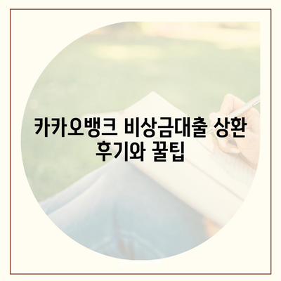 카카오뱅크 pc버전 비상금대출상환