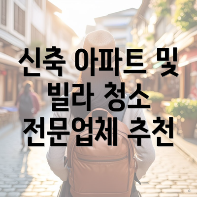 신축 아파트 및 빌라 청소 전문업체 추천