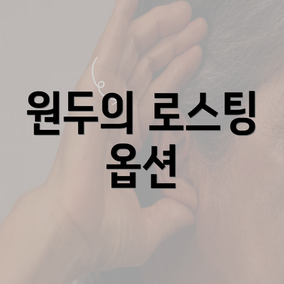 원두의 로스팅 옵션