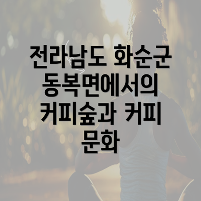 전라남도 화순군 동복면에서의 커피숲과 커피 문화