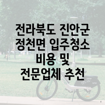 전라북도 진안군 정천면 입주청소 비용 및 전문업체 추천