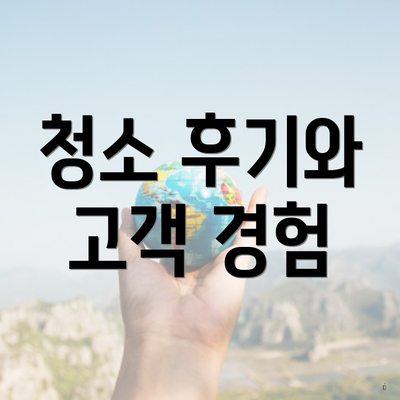 청소 후기와 고객 경험