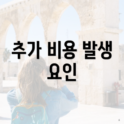 추가 비용 발생 요인