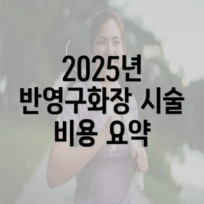 2025년 반영구화장 시술 비용 요약