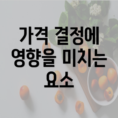 가격 결정에 영향을 미치는 요소