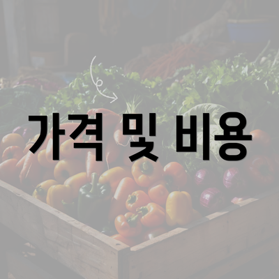 가격 및 비용