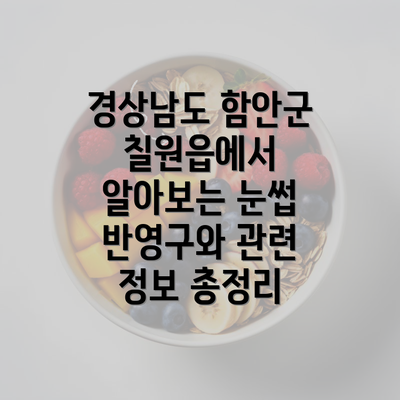 경상남도 함안군 칠원읍에서 알아보는 눈썹 반영구와 관련 정보 총정리