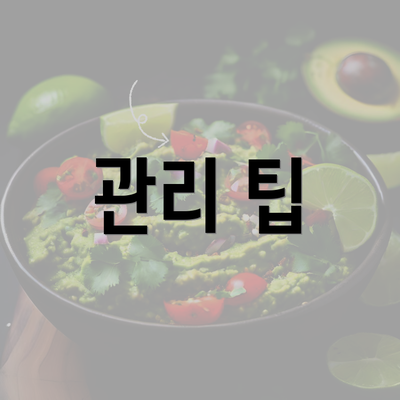 관리 팁