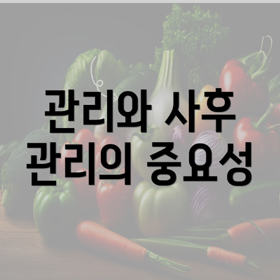 관리와 사후 관리의 중요성