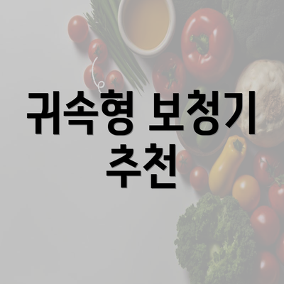 귀속형 보청기 추천