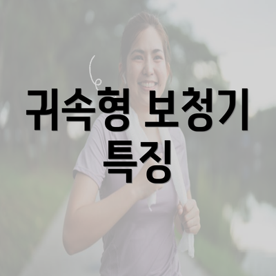 귀속형 보청기 특징