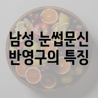 남성 눈썹문신 반영구의 특징