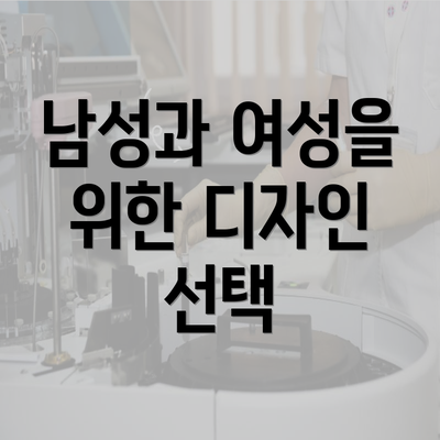 남성과 여성을 위한 디자인 선택