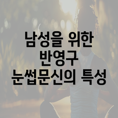 남성을 위한 반영구 눈썹문신의 특성