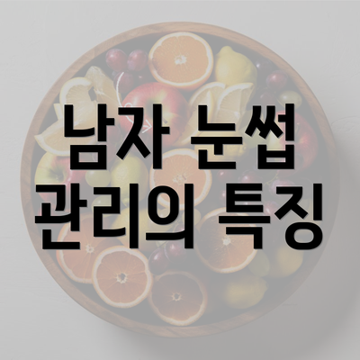 남자 눈썹 관리의 특징