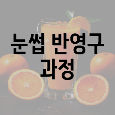 눈썹 반영구 과정