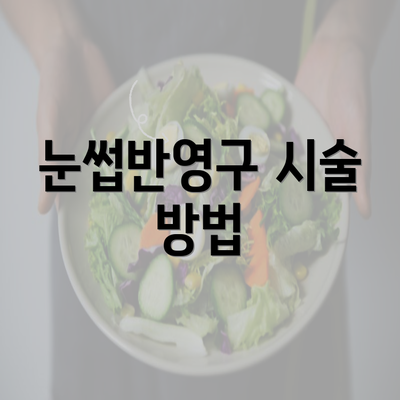 눈썹반영구 시술 방법