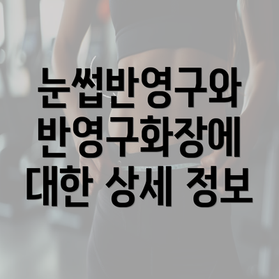 눈썹반영구와 반영구화장에 대한 상세 정보