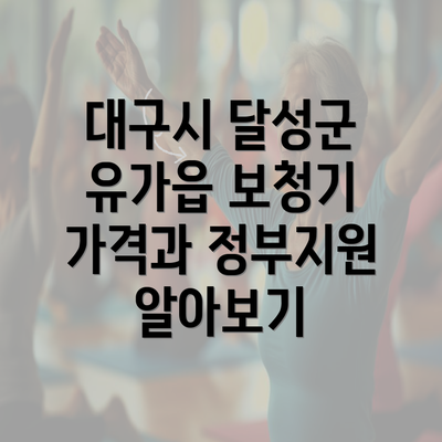 대구시 달성군 유가읍 보청기 가격과 정부지원 알아보기