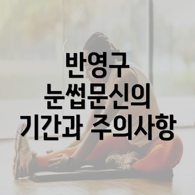 반영구 눈썹문신의 기간과 주의사항