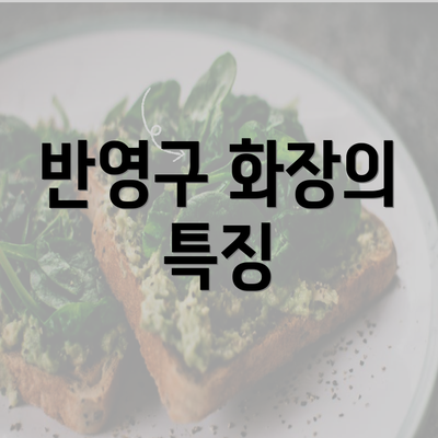 반영구 화장의 특징