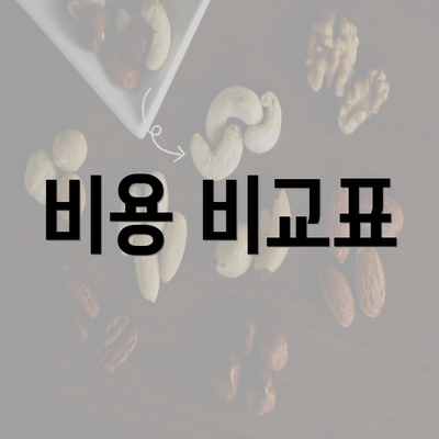 비용 비교표