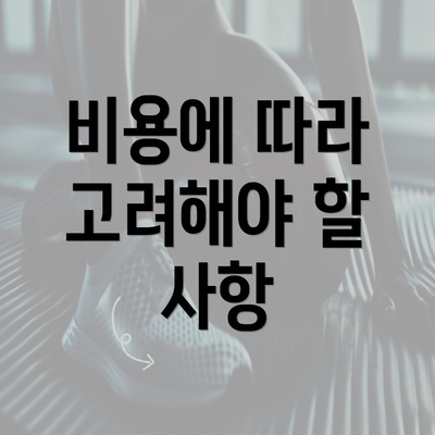 비용에 따라 고려해야 할 사항