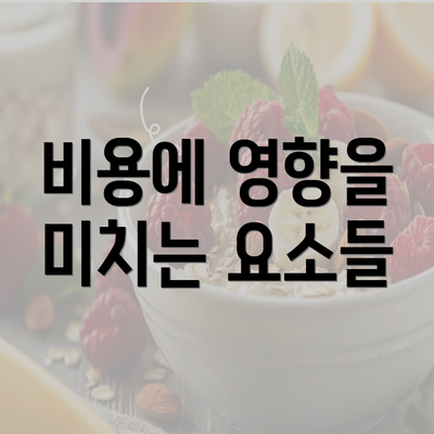 비용에 영향을 미치는 요소들