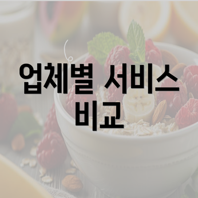 업체별 서비스 비교