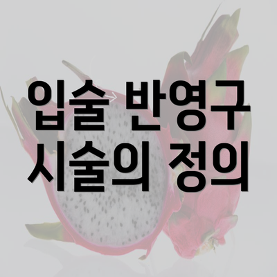 입술 반영구 시술의 정의