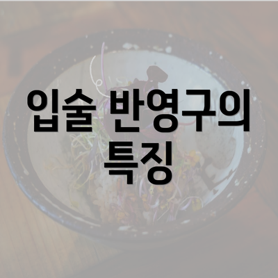 입술 반영구의 특징