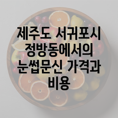 제주도 서귀포시 정방동에서의 눈썹문신 가격과 비용