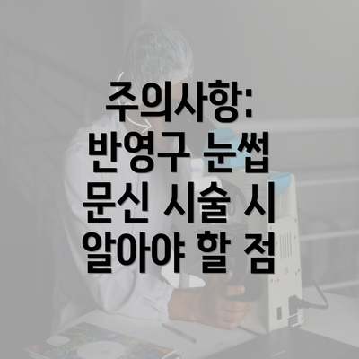 주의사항: 반영구 눈썹 문신 시술 시 알아야 할 점