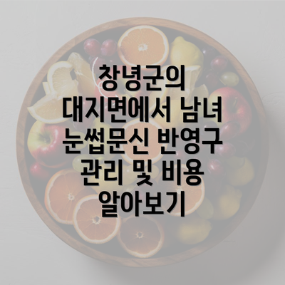 창녕군의 대지면에서 남녀 눈썹문신 반영구 관리 및 비용 알아보기