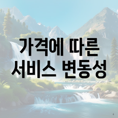 가격에 따른 서비스 변동성