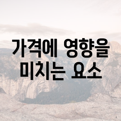 가격에 영향을 미치는 요소