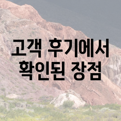 고객 후기에서 확인된 장점