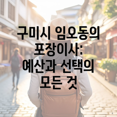 구미시 임오동의 포장이사: 예산과 선택의 모든 것