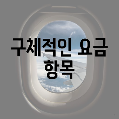 구체적인 요금 항목