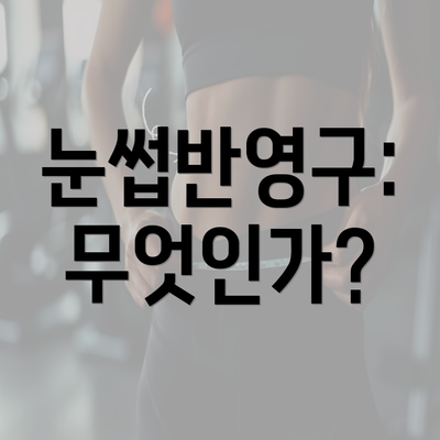 눈썹반영구: 무엇인가?